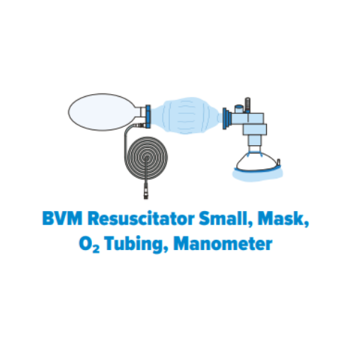 BVM Resüsitatör Küçük Boy, Maske, O² Hortumu, Manometre
