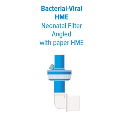 Bacterial-Viral HME Neonatal Filter Angled with paper HME